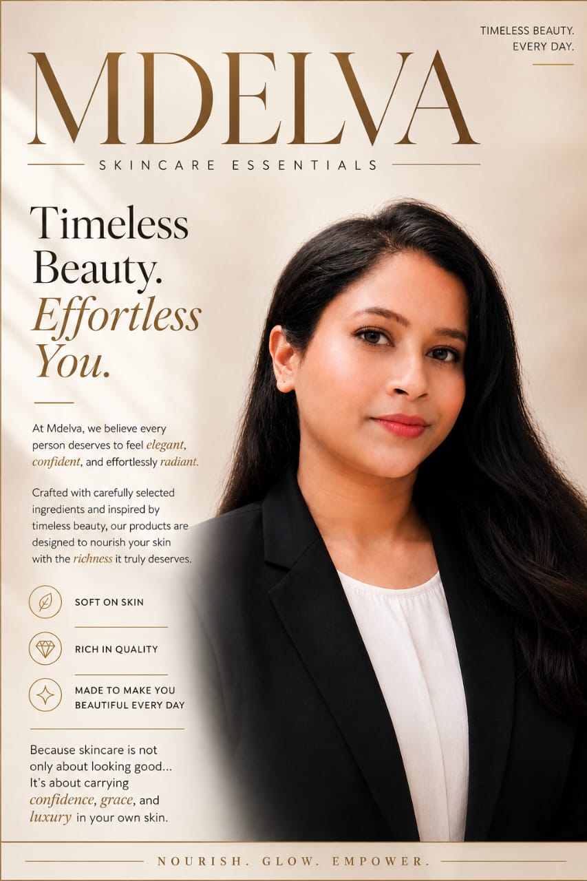 Mdelva Skincare Essentials timeless beauty poster